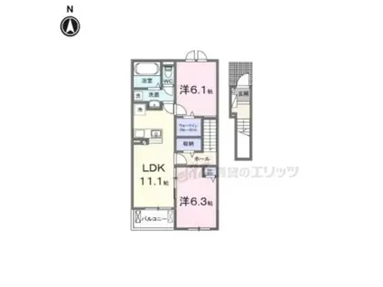 グランドハイツ(2LDK/2階)の間取り写真