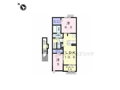 メゾン・シャトン(2LDK/2階)の間取り写真