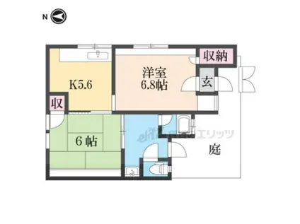 近鉄難波・奈良線 大和西大寺駅 徒歩18分 1階建 築62年(2DK)の間取り写真