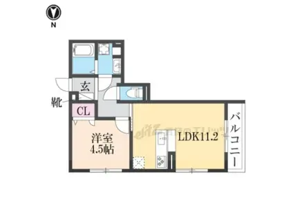ソーリス・ルクス(1LDK/3階)の間取り写真