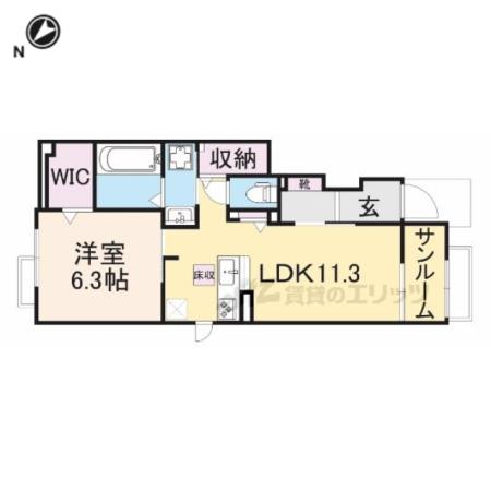 メゾン・シャトン(1LDK/1階)の間取り写真