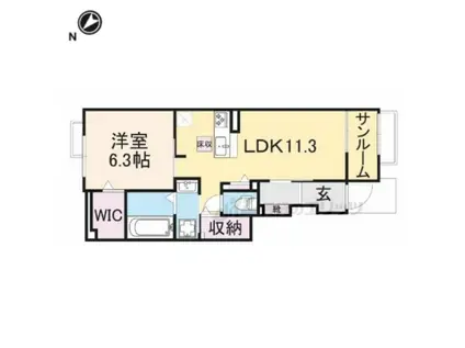 メゾン・シャトン(1LDK/1階)の間取り写真