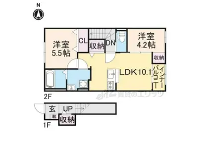 LERA PIRICA(2LDK/2階)の間取り写真