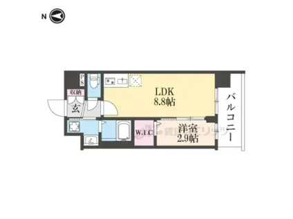 ソルテラス京都JUJO華(1LDK/3階)の間取り写真