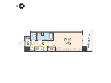 ソルテラス京都JUJO華(1K/3階)の間取り写真