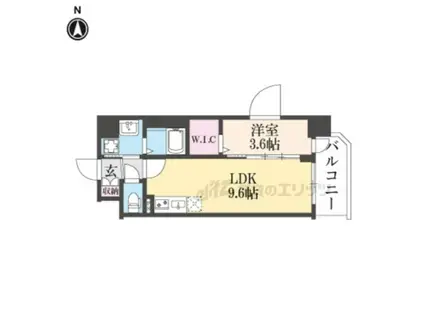 ソルテラス京都JUJO華(1LDK/3階)の間取り写真