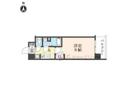 ソルテラス京都JUJO華(1K/6階)の間取り写真