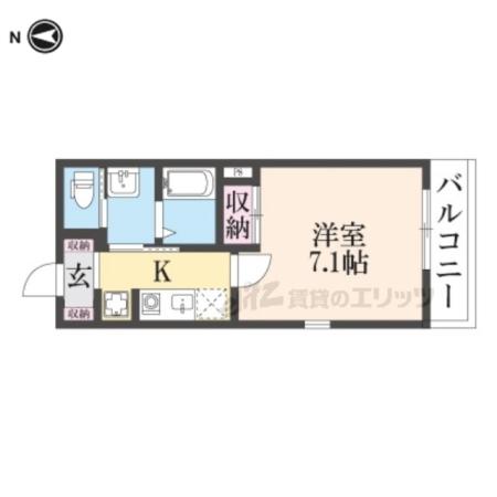HKK728(1K/2階)の間取り写真