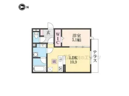 BRILANT(1LDK/1階)の間取り写真