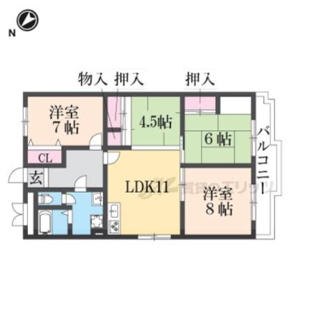 TOU真美ヶ丘(4LDK/3階)の間取り写真
