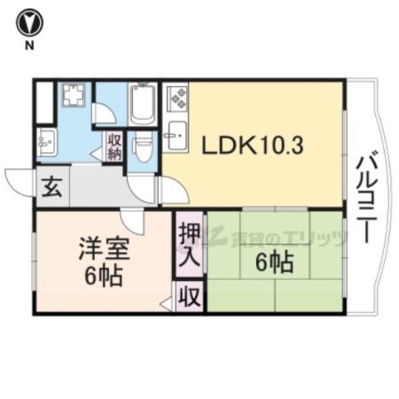 フローレス後三条(2LDK/1階)の間取り写真