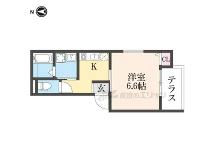 コンプレト醍醐(1K/1階)の間取り写真
