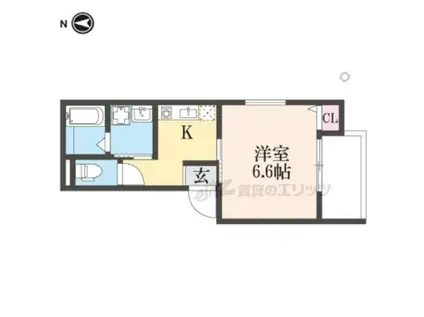 コンプレト醍醐(1K/2階)の間取り写真