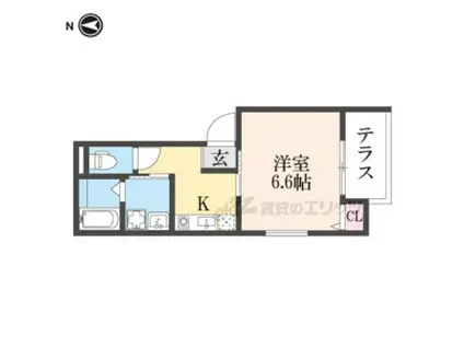 コンプレト醍醐(1K/1階)の間取り写真