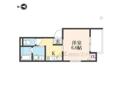コンプレト醍醐(1K/3階)の間取り写真