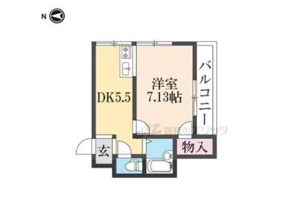 メゾン貞光(1DK/3階)の間取り写真