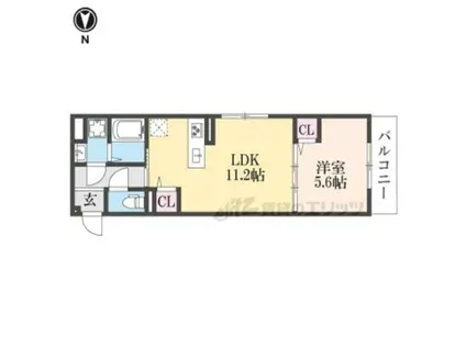 FLEUR(1LDK/2階)の間取り写真