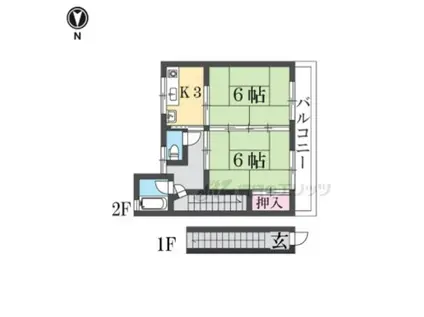 Jプラザ(2DK/2階)の間取り写真
