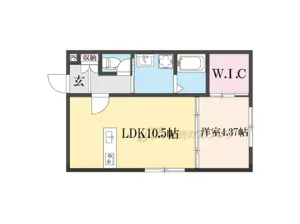 グラシエ土師ノース(1LDK/2階)の間取り写真