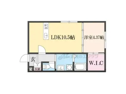 グラシエ土師ノース(1LDK/2階)の間取り写真