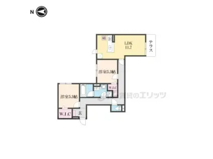 D-ROOM枚方市上之町PJ(2LDK/1階)の間取り写真