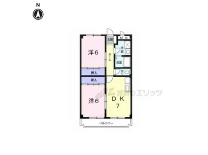 サウスワード(2DK/3階)の間取り写真
