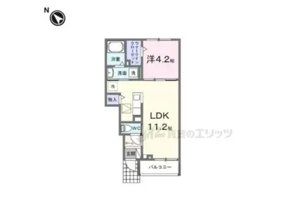 VIIDES(1LDK/1階)の間取り写真