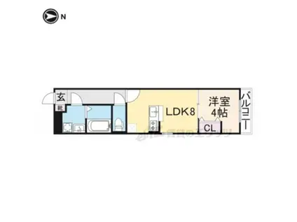 KRM RESIDENNCE NAGAOKATENJIN(1LDK/3階)の間取り写真