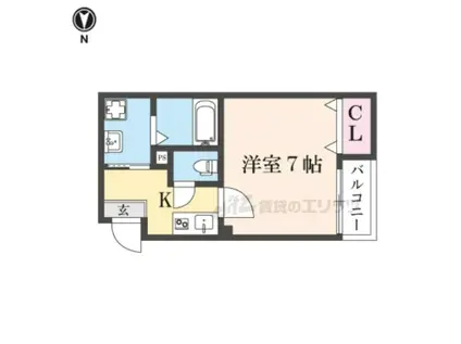 VEGAS西ノ京A(1K/3階)の間取り写真