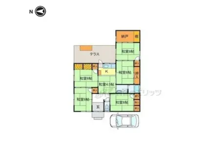 近江鉄道本線 水口石橋駅 徒歩3分 1階建 築36年(6K)の間取り写真