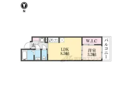 シエーナグランデ四条烏丸(1LDK/3階)の間取り写真