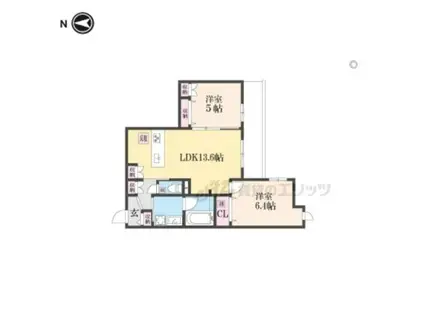 SORAIRO HILLS 空彩ヒルズ(2LDK/2階)の間取り写真