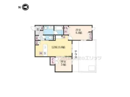 SORAIRO HILLS 空彩ヒルズ(2LDK/1階)の間取り写真