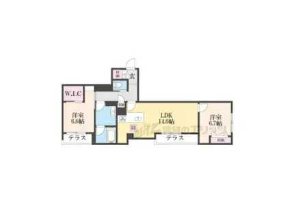 ジョイ フィールド(2LDK/1階)の間取り写真