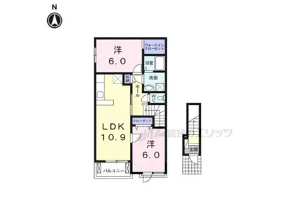 コート アプルーバル ネオ(2LDK/2階)の間取り写真