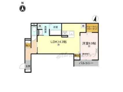 METEOR GRAND(1LDK/2階)の間取り写真