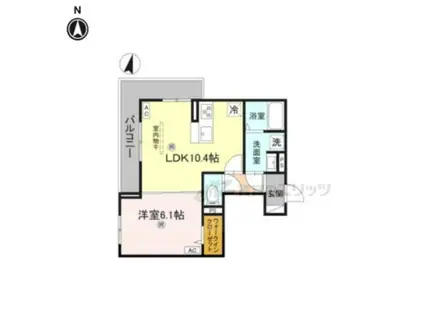 METEOR GRAND(1LDK/2階)の間取り写真