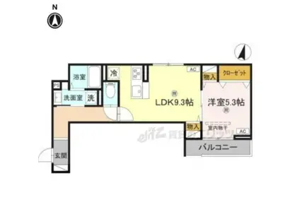 METEOR GRAND(1LDK/3階)の間取り写真