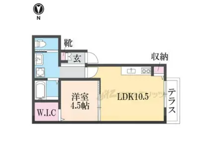 ソレイユビセレクト法蓮町(1LDK/1階)の間取り写真