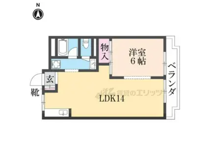東生駒8番館(1LDK/4階)の間取り写真