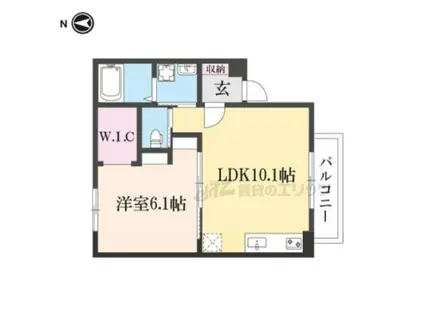 クレスト大戌亥 3号館(1LDK/3階)の間取り写真