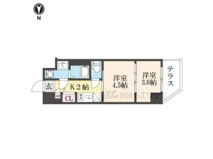 レシオス京都嵯峨野(1DK/5階)の間取り写真