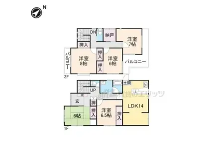 東海道本線 瀬田駅(滋賀) 徒歩38分 1階建 築37年(5LDK)の間取り写真