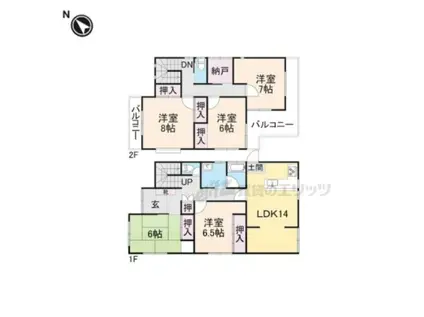 東海道本線 瀬田駅(滋賀) 徒歩38分 1階建 築37年(5LDK)の間取り写真