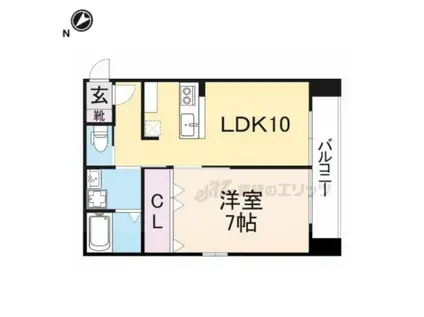 メゾン・ド・メグ長光寺(1LDK/2階)の間取り写真