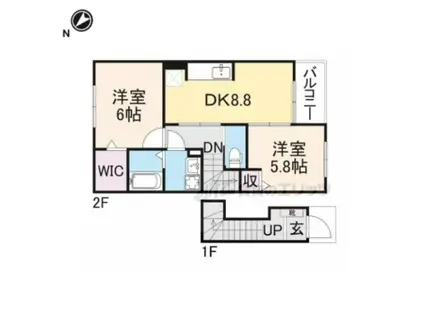 ベル・プロヴァンス (2DK/2階)の間取り写真