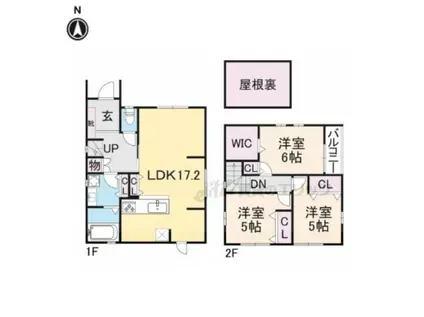 京福北野線 北野白梅町駅 徒歩28分 2階建 築8年(3LDK)の間取り写真
