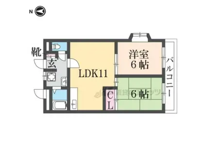 AМTY桜井(2LDK/4階)の間取り写真