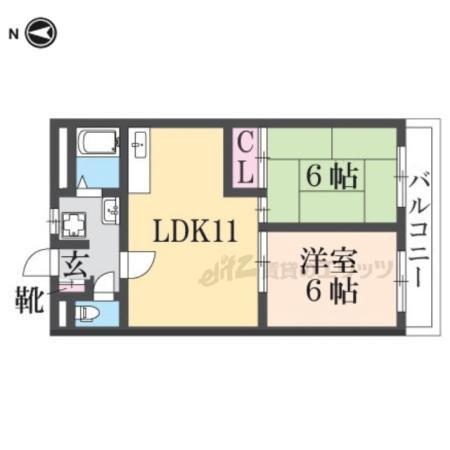 AMITY桜井(2LDK/4階)の間取り写真