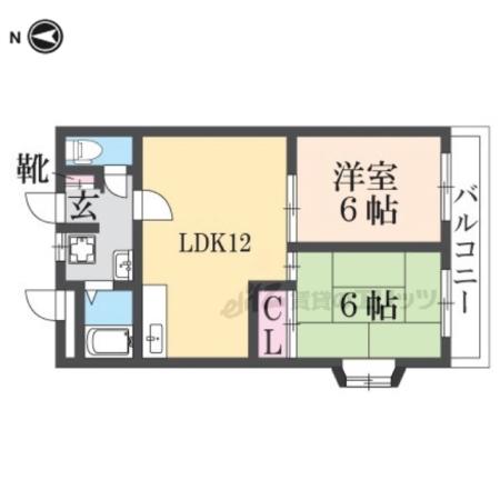 AMITY桜井(2LDK/4階)の間取り写真